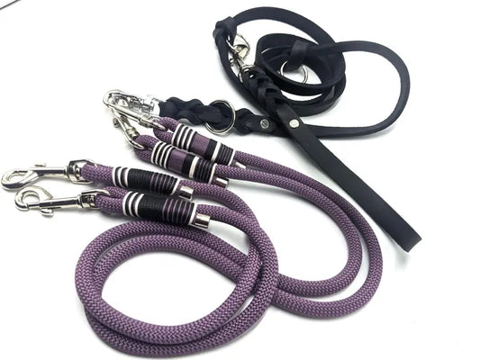 Koppelset DIVA Zwillingsleine in Mauve