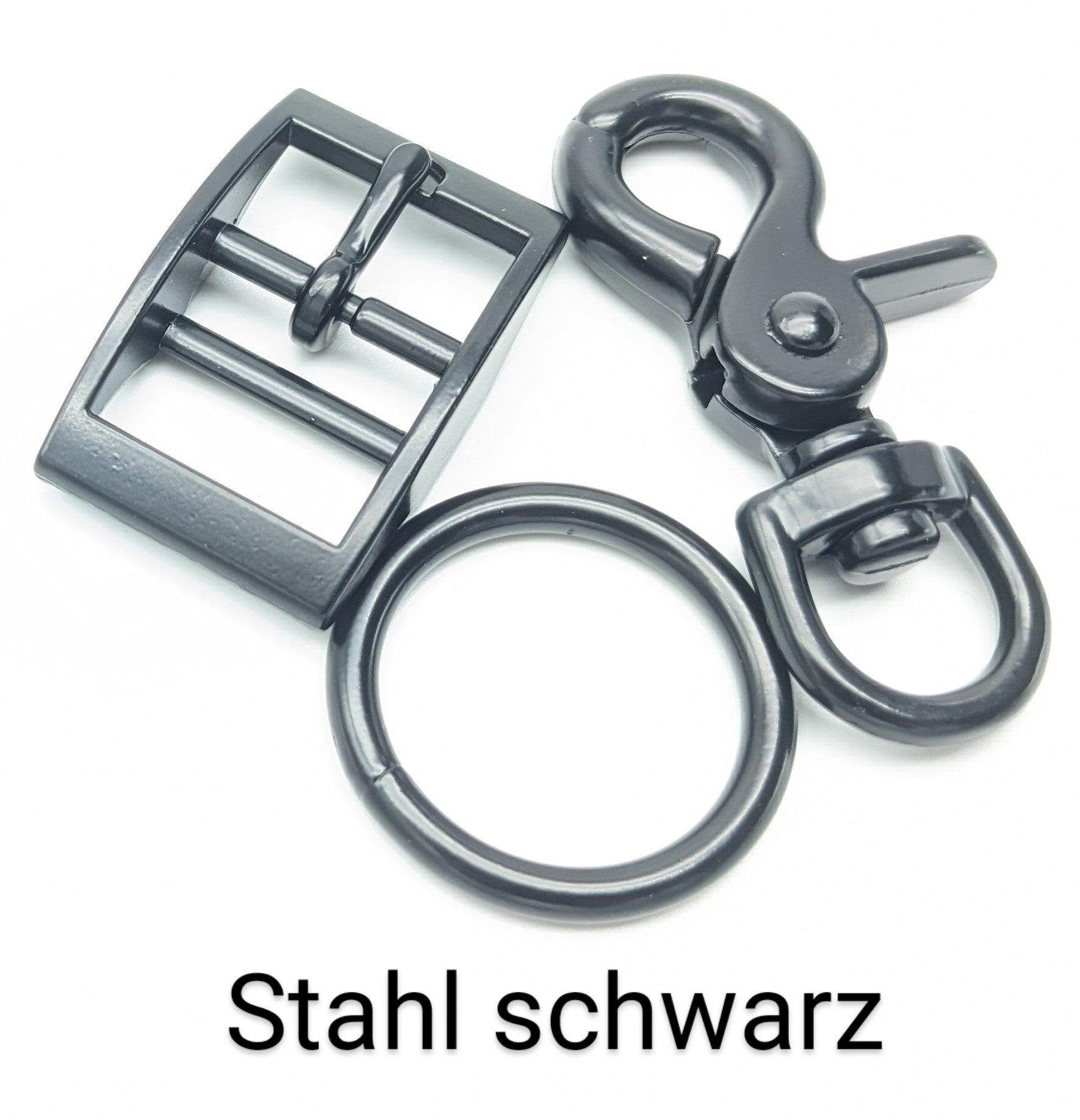 Hundehalsband Set EMMI in schwarz mit Gravur