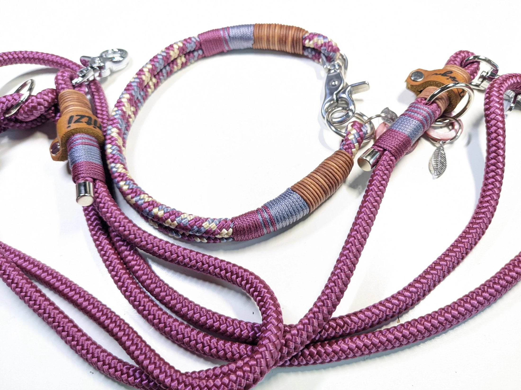 Halsband Set ALMA in classic bordeaux - BenzoDesign