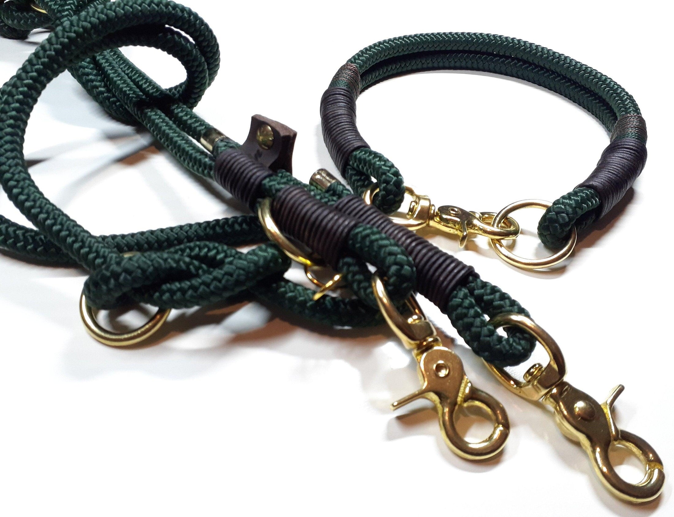 DOBBY collar set in dark green - BenzoDesign