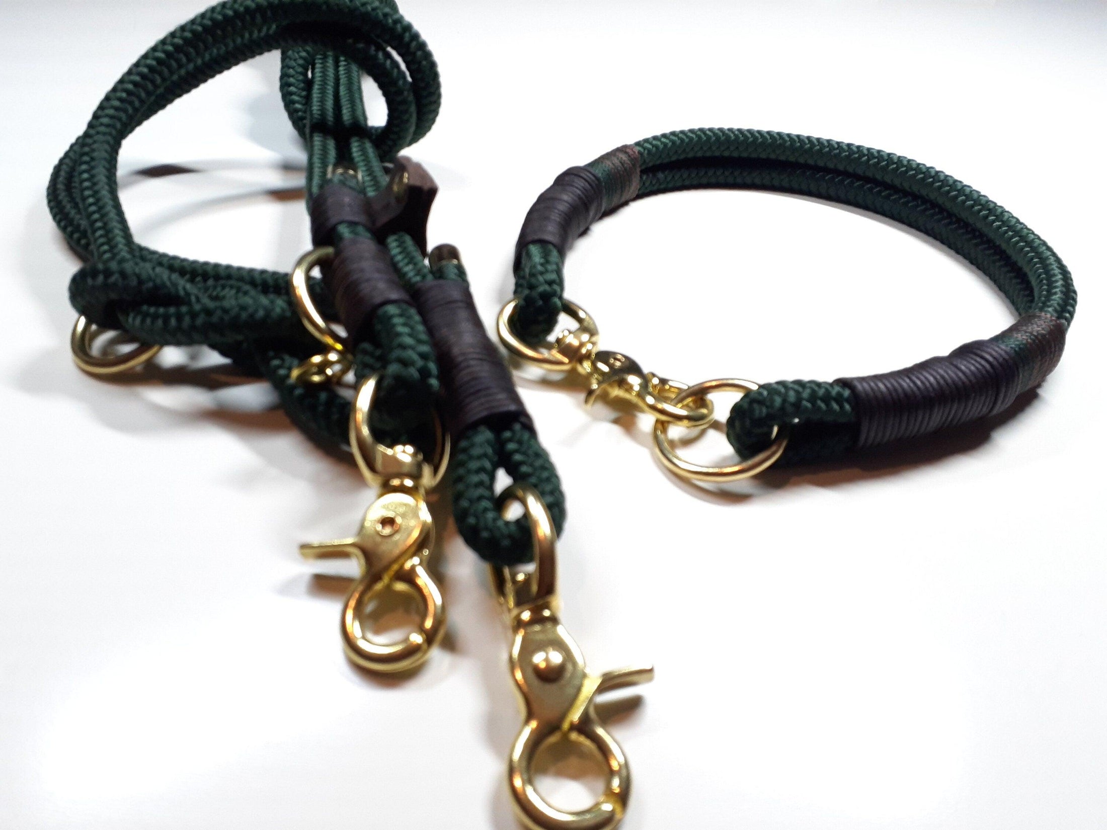 DOBBY collar set in dark green - BenzoDesign