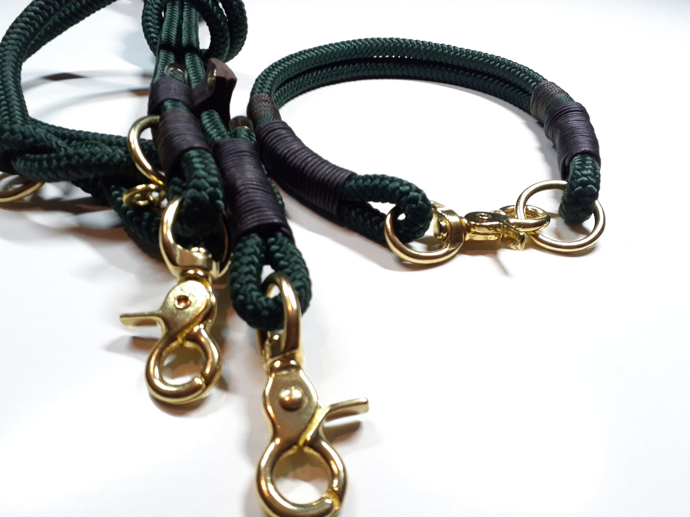 DOBBY collar set in dark green - BenzoDesign