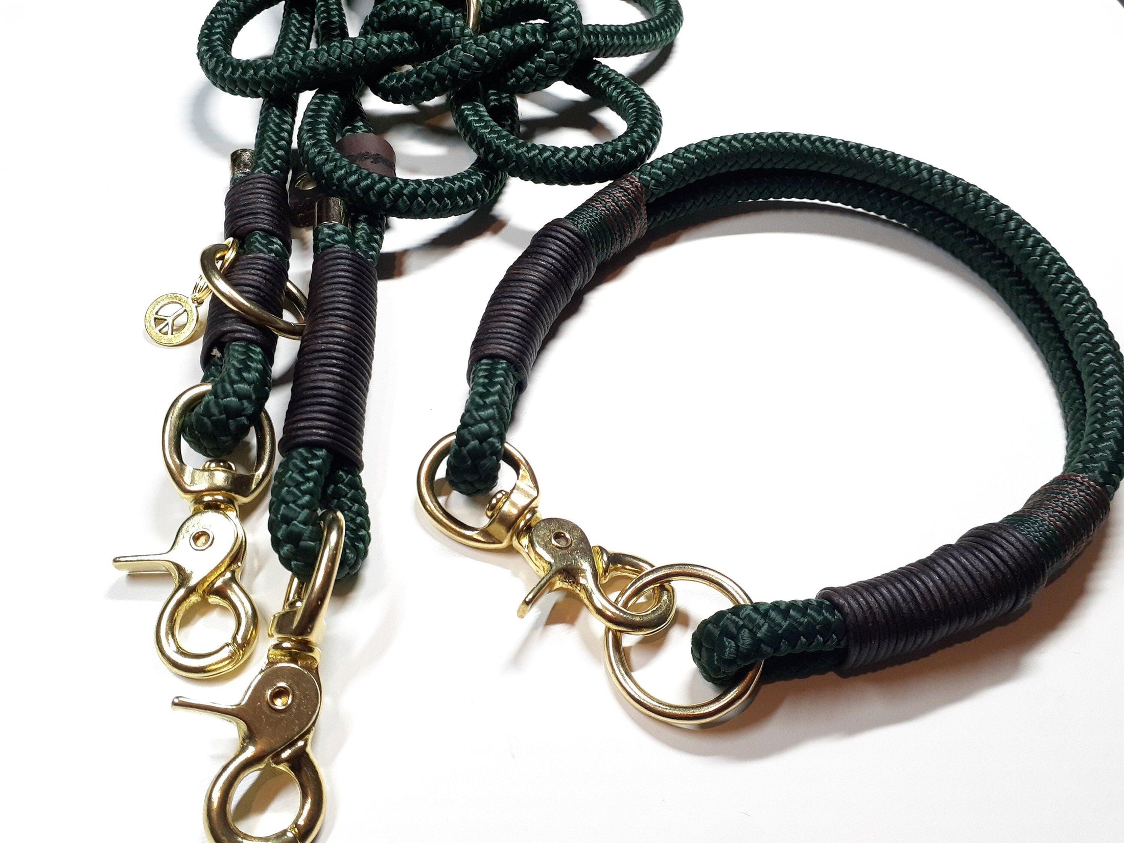 DOBBY collar set in dark green - BenzoDesign