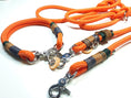 Bild in Galerie-Betrachter laden, Halsband Set HAPPY in orange - BenzoDesign
