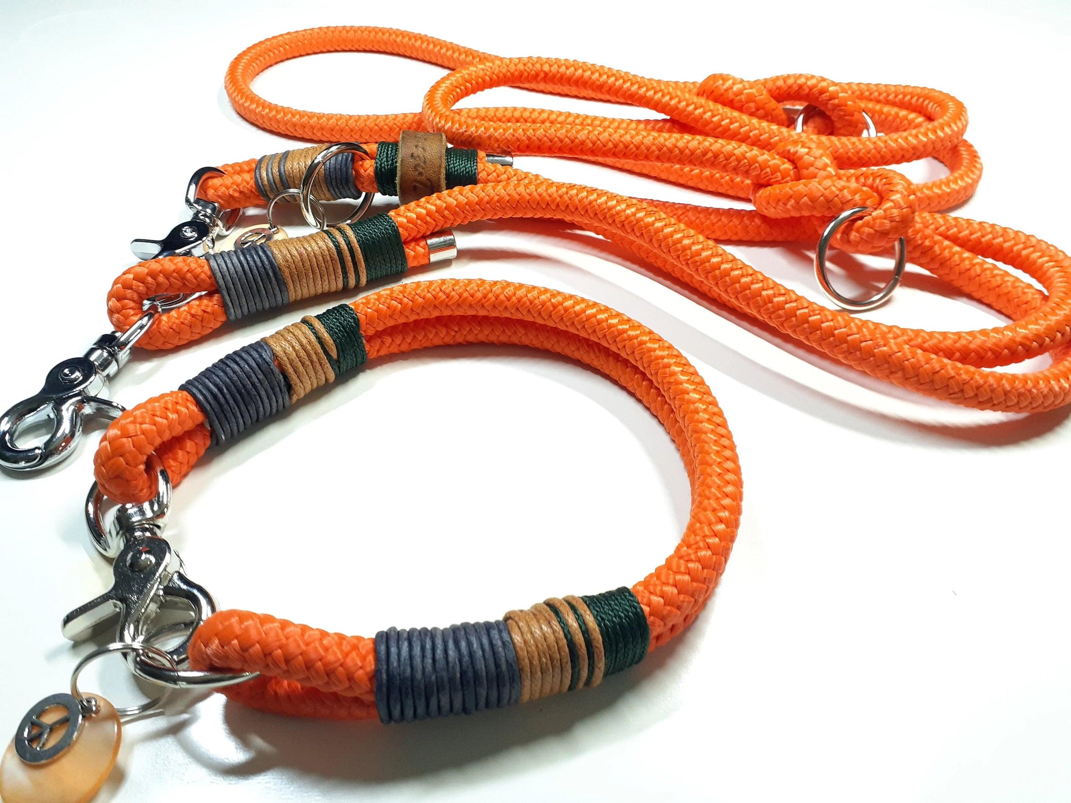 Set collier HAPPY en orange - BenzoDesign