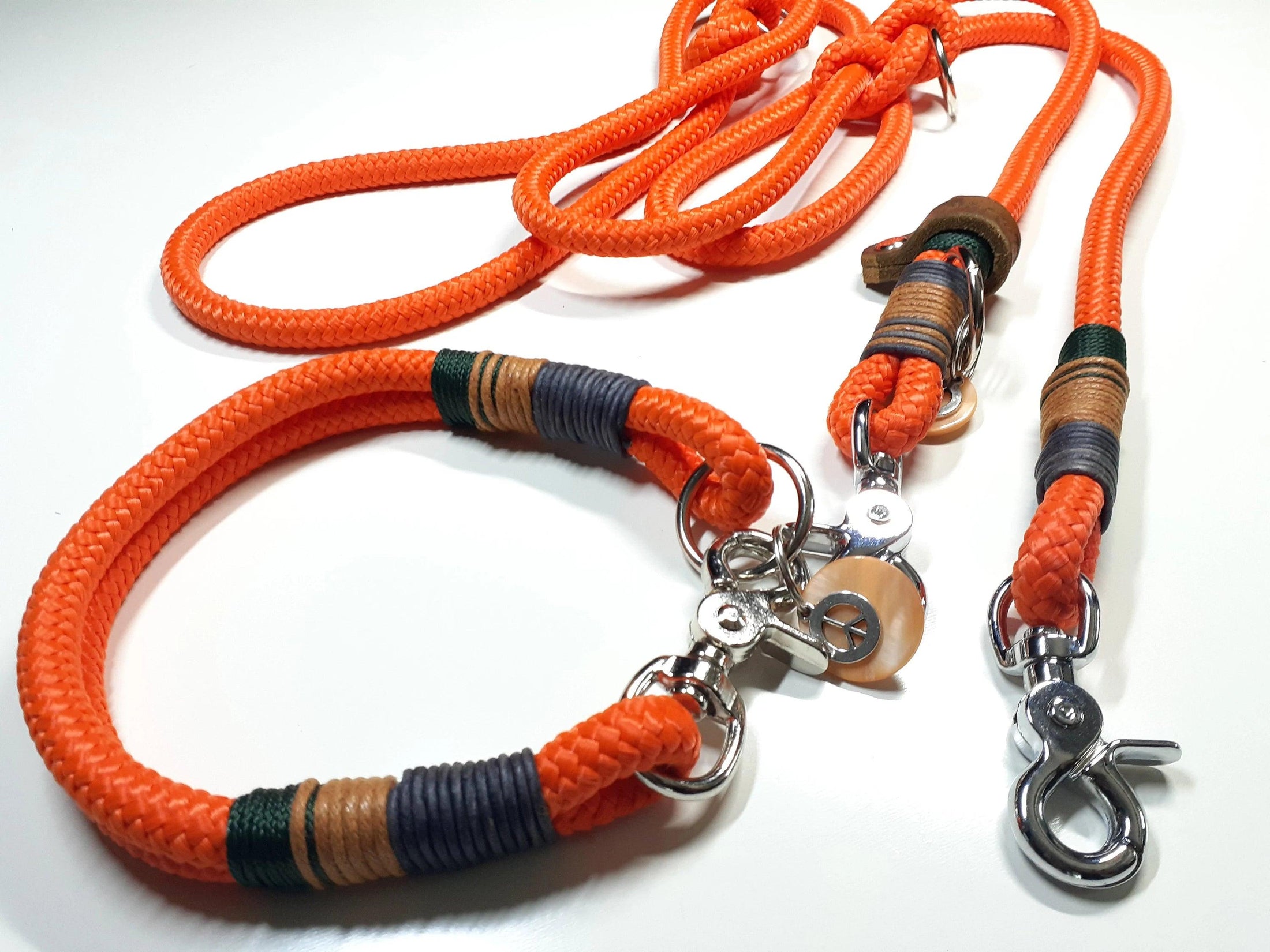 Halsband Set HAPPY in orange - BenzoDesign