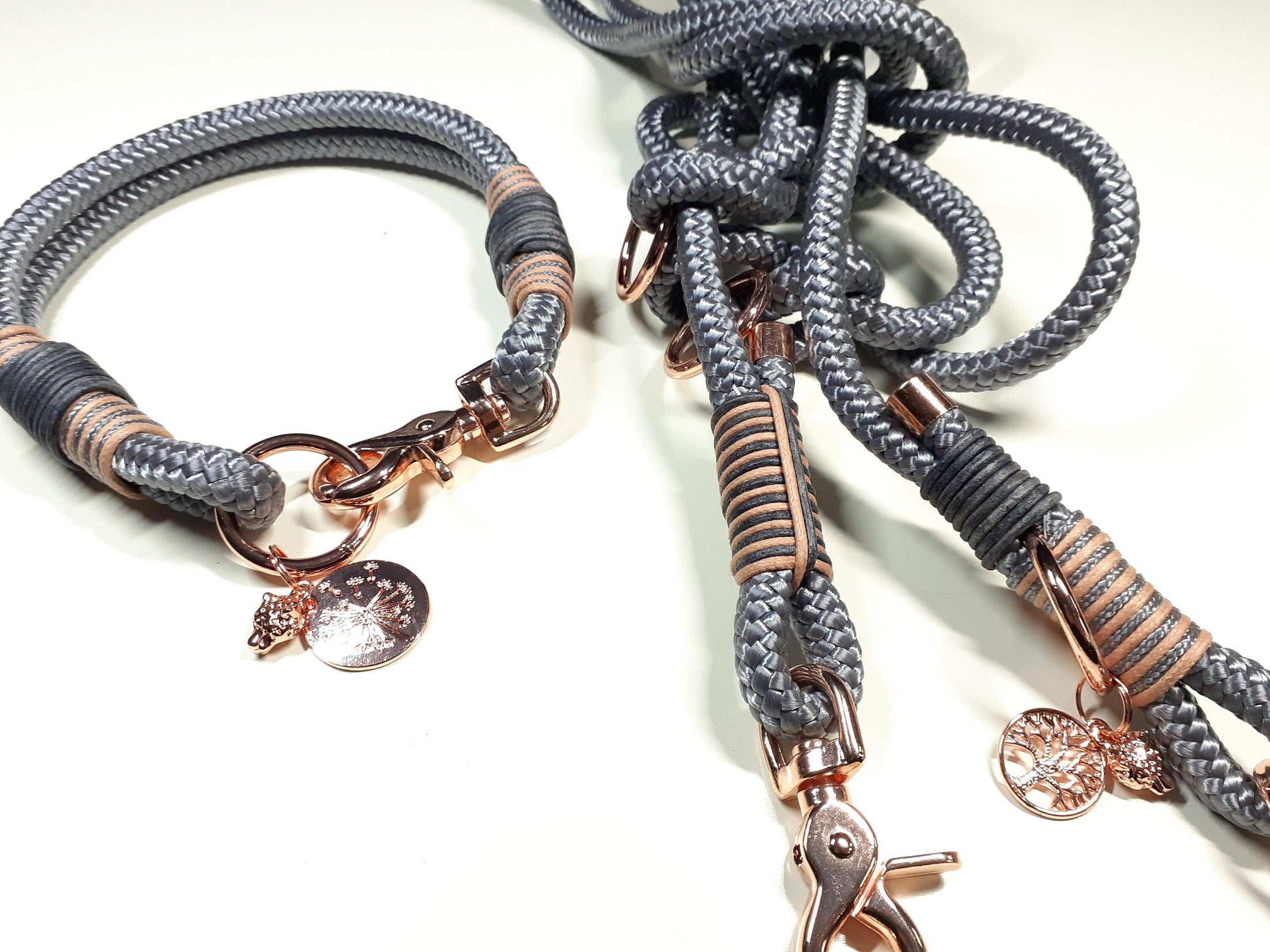 Set collier SAMIRA en gris - BenzoDesign