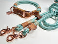 Bild in Galerie-Betrachter laden, Halsband Set SWEETHEART in mint - BenzoDesign
