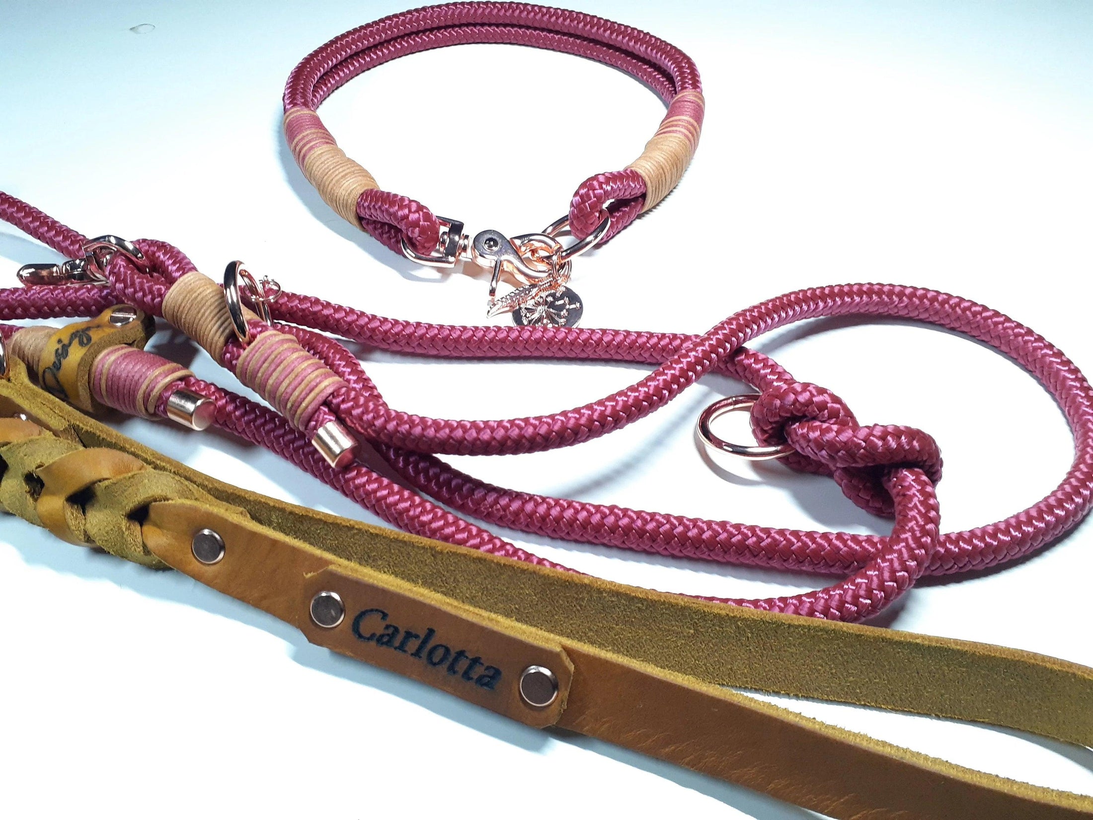 Set collier CARLOTTA en beige avec gravure - BenzoDesign