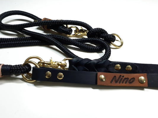 Set di collari NINO in nero con incisione - BenzoDesign