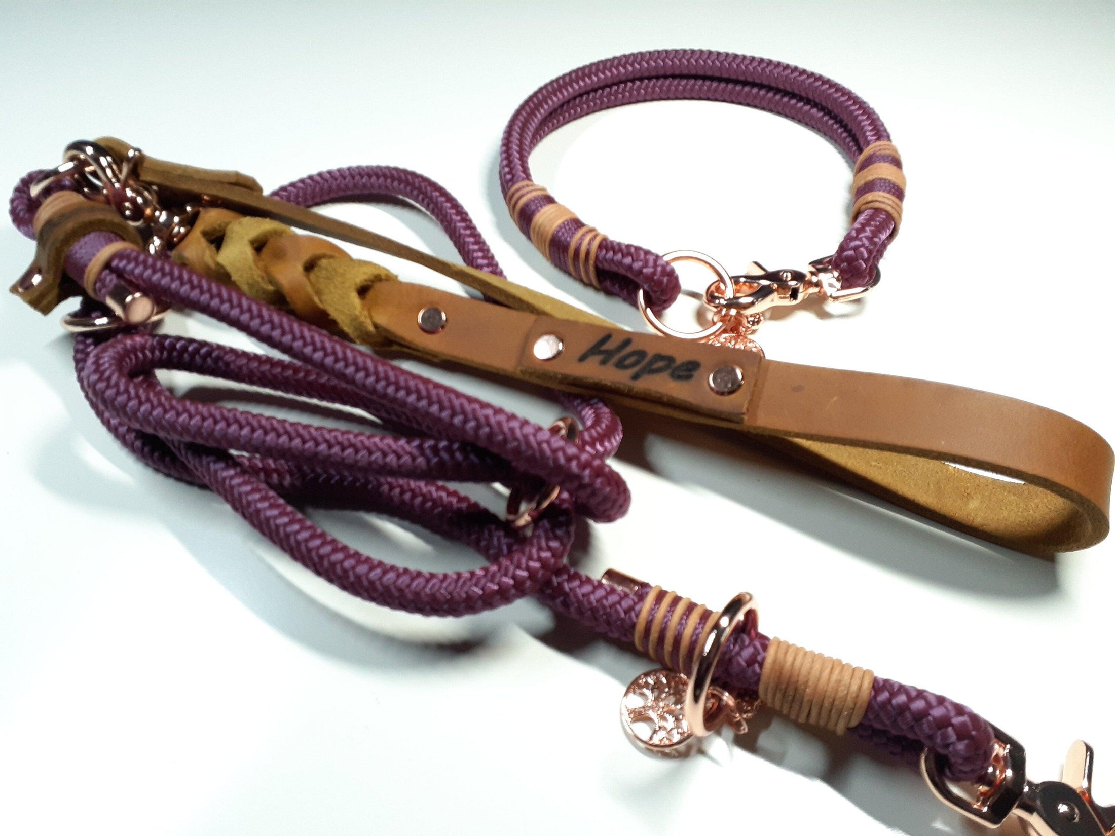 Set collier SILA en lilas avec gravure - BenzoDesign