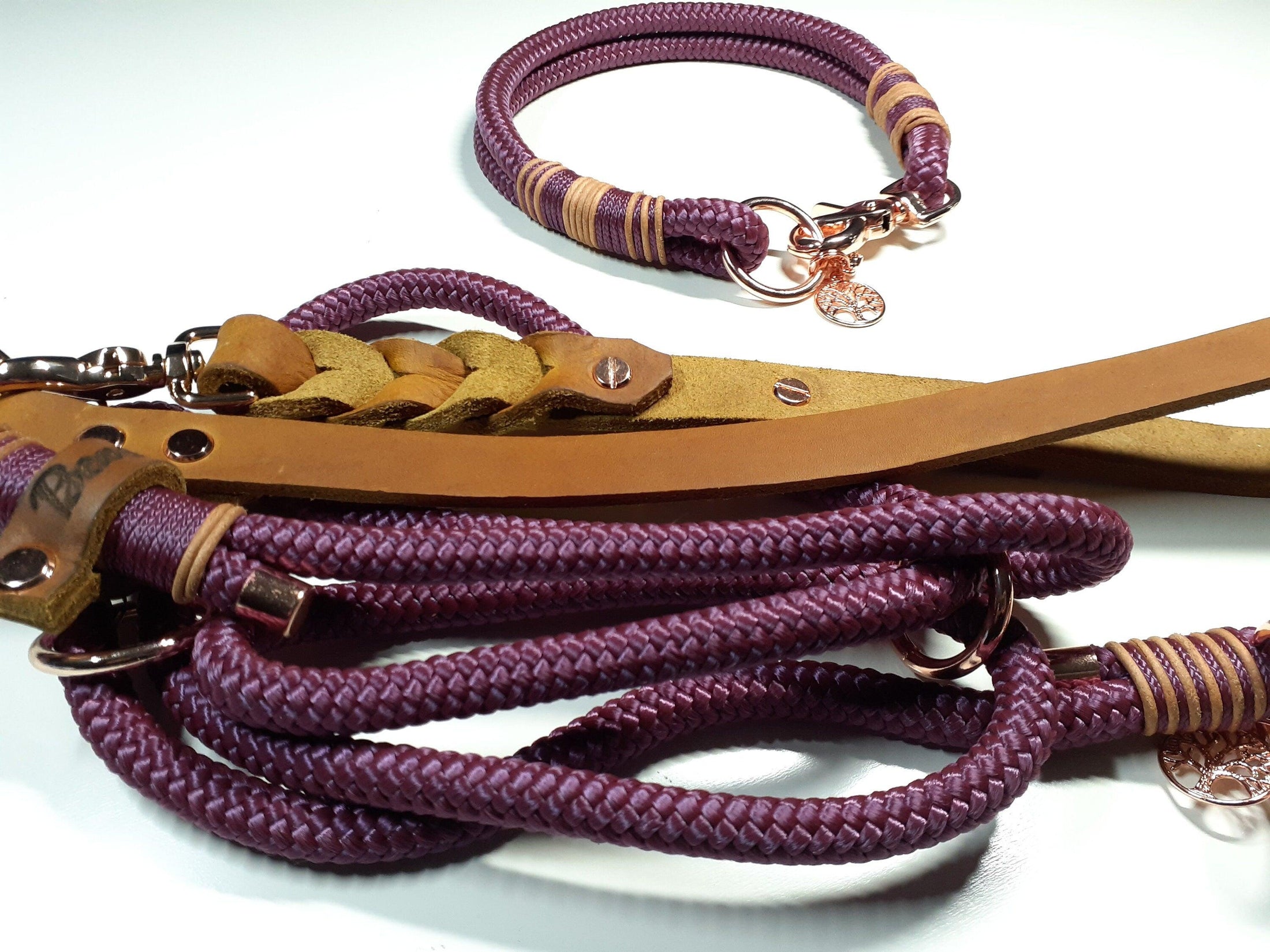 Set collier SILA en lilas avec gravure - BenzoDesign