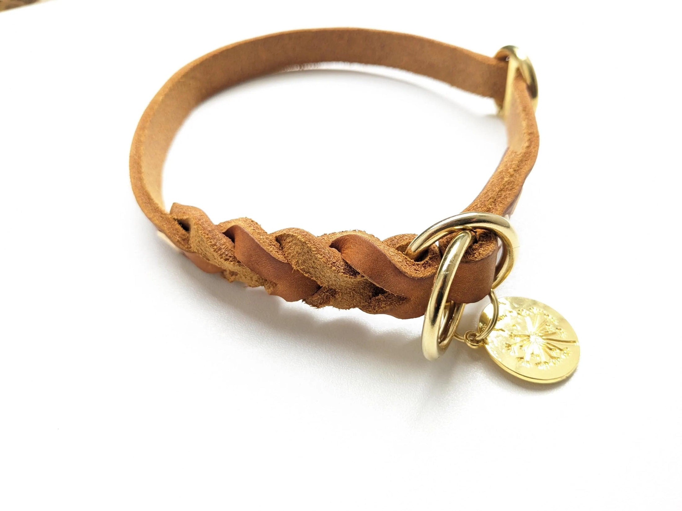 Zugstophalsband Hope aus Fettleder cognac