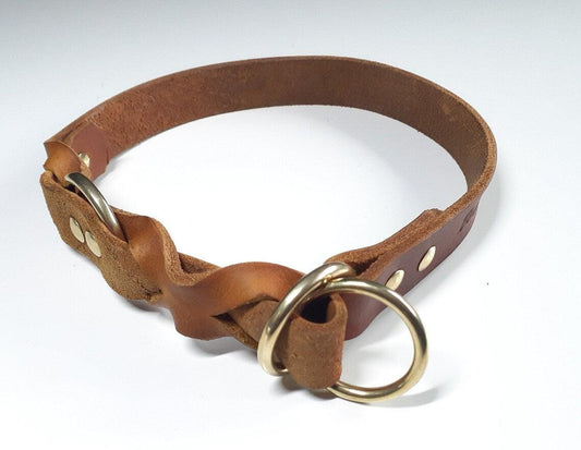 Zugstophalsband HOPE aus Fettleder cognac - BenzoDesign